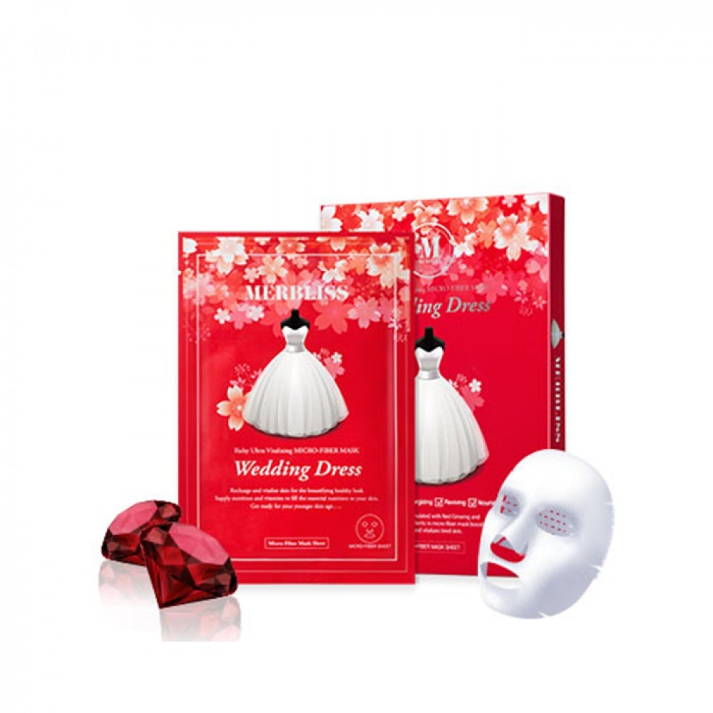 韓國 MERBLISS 婚紗紅寶石活力面膜(單片) ~安宰賢代言~ Korea MERBLISS Wedding Dress Ruby Mask 韓國 MERBLISS 婚紗紅寶石活力面膜(單片) ~安宰賢代言~ Korea MERBLISS Wedding Dress Ruby Mask