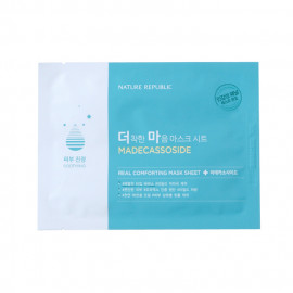 image of 韓國 Nature Republic 安心溫和純淨面膜(單片) 積雪草(皮膚鎮靜)24g Korea Nature Republic Madecassoside Real Comforting Mask sheet 24g