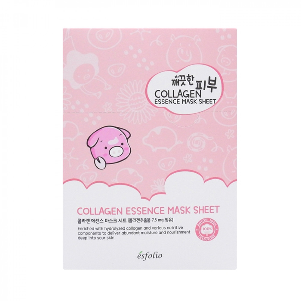 韓國 esfolio 高效精華面膜(10片/盒) 膠原蛋白 Korea Esfolio Collagen Essence Mask Sheet (10pcs/box) 韓國 esfolio 高效精華面膜(10片/盒) 膠原蛋白 Korea Esfolio Collagen Essence Mask Sheet (10pcs/box)