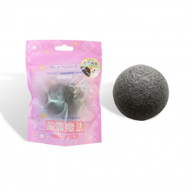 image of Belle Madame 貝麗瑪丹 天然蒟蒻海綿(1入) 竹炭乾式 Belle Madame Facial Cleanser Sponge