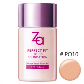 image of 日本 SHISEIDO 資生堂 ZA 裸粧心機輕潤粉底液 SPF17/PA++ 30mL #.PO10 Japan SHISEIDO Za New York PERFECT FIT Liquid Foundation water based formula 30ml (PO10). 30ml, SPF17 PA++