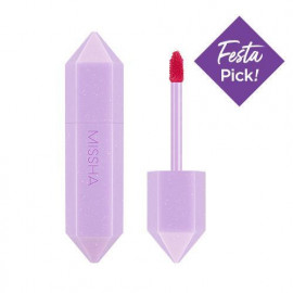image of 韓國 MISSHA 閃耀慶典 許願石水感唇釉 3.3ml 清爽桃紅 Korea MISSHA Wish Stone Tint 3.3ml # Purple Pop Pesta