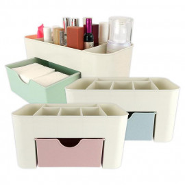 image of 北歐風情桌面帶小抽屜多功能化妝盒/首飾盒 紅/綠/藍 Northern Europe Style Makeup Box/Jewelry Box Red/Green/Blue