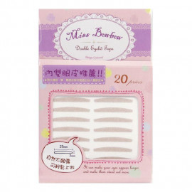 image of 台灣 Miss bowbow 撥撥小姐 3M網狀雙眼皮貼 20枚 單片入 #.3號 內雙眼皮 Taiwan Miss bowbow 3M Beige Mesh Double Eyelid Tape 25mmx3mm 20pcs #03 Inside Lid