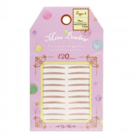 image of 台灣 Miss bowbow 撥撥小姐 3M網狀雙眼皮貼 120枚入 #.4號 泡泡眼 Taiwan Miss bowbow 3M Beige Mesh Double Eyelid Enhancement Tape 25mm x 2.2mm / 120 pieces #04 Puffy Eyes