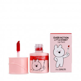image of 韓國 the saem x 愛跳舞的兔子聯名 油漆桶唇彩 02 火紅舞6.5ml Korea the saem x Over Action Little Rabbit Lip Paint 6.5ml #02 Fiery Red