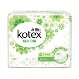 image of 《靠得住》健康抑菌護墊 標準型草本清新14.5cm (25片x2包) Kotex Healthy Antibacterial Pad Standard Herbal Fresh 14.5cm (25Pcsx2Pack)