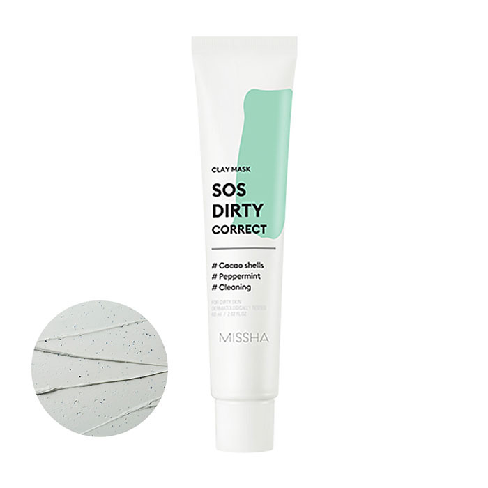 image of 韓國 MISSHA 急救泥面膜 60ml 薄荷潔淨 Korea MISSHA Clay Mask Sos Dirty Correct 60mL