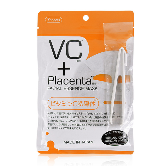 image of 日本 LOOKS 維他命C+胎盤素 亮澤精粹面膜 15mLX7入/包 Japan VC+Placenta Facial Essence Mask 15mLx7pcs/pack