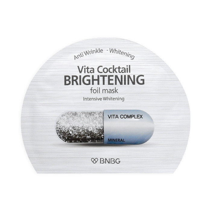 image of 韓國 BNBG 維他命凝膠面膜 30mL #銀色-亮白淡斑 Korea Bnbg Vita Cocktail Brightening Foil Mask 30ml