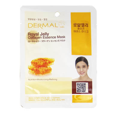 image of 韓國 DERMAL面膜 23g NO.02.蜂王菁華面膜(002 Royal Jelly) Korea DERMAL Royal Jelly Collagen Essence Mask 23g