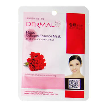 image of 韓國 DERMAL面膜 23g NO.12.玫瑰膠原蛋白面膜(適合乾燥及敏感肌) Korea DERMAL COLLAGEN ESSENCE MASK - ROSE - 23g