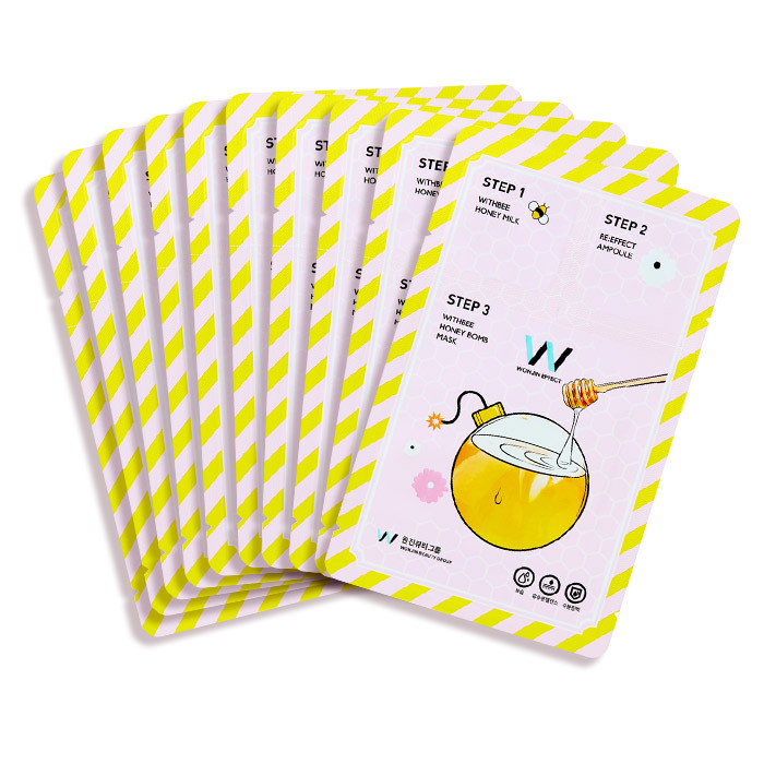 image of 韓國Wonjin Effect蜂蜜三步驟滋養炸彈面膜 x10pcs Korea WONJIN EFFECT Withbee Honey Bomb Mask 10pcs