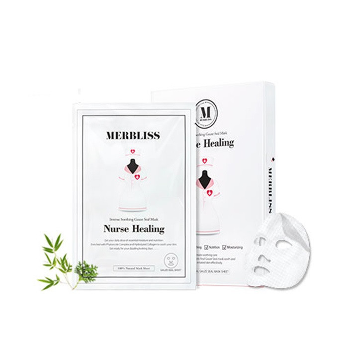 image of 韓國 MERBLISS 護士面膜 鎮定修護(單片) ~安宰賢代言~ Korea MERBLISS Nurse Healing Gauze Seal Mask