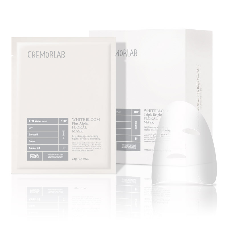 image of 韓國 CREMORLAB 珂麗魅瀾 植物萃取亮白面膜 25g/片 Korea CREMORLAB White Bloom Triple Bright Floral Mask 25g/pcs