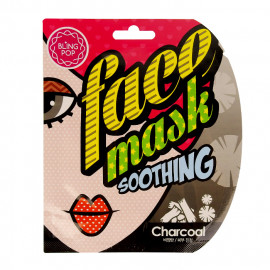 image of 韓國 BLING POP 備長炭面膜 25mL/單片入 #.保濕 Korea Bling pop Face Mask Soothing Charcoal 25mL