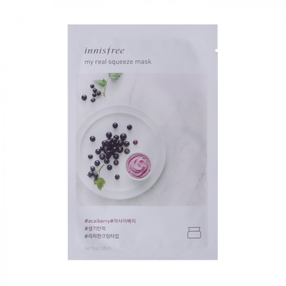 韓國innisfree My real鮮潤面膜 (2018新包裝) 巴西莓 Korea INNISFREE MY REAL SQUEEZE MASK - ACAI BERRY 韓國innisfree My real鮮潤面膜 (2018新包裝) 巴西莓 Korea INNISFREE MY REAL SQUEEZE MASK - ACAI BERRY