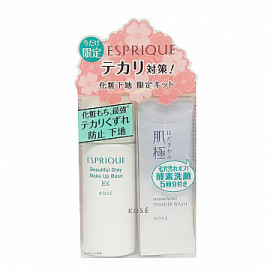 image of KOSE 高絲 幻妝.輕透持久飾底乳+肌極淨嫩洗顏粉組 KOSE Beautiful Stay Make Up Base EX & Hadakiwami Powder Wash
