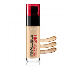 image of LOREAL 巴黎萊雅 24H無瑕誘潤粉底液 SPF20/PA++ 30mL #.200健康色 LOREAL InFallible Stay Fresh Foundation 24H SPF20/PA++ 30mL #200 Golden Sand