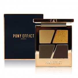 image of 韓國 MEMEBOX PONY EFFECT 韓妞4色訂製眼彩盤 6g #.04 SO GORGEOUS 搖滾金 Korea MEMEBOX PONY EFFECT Conceptual Eyes Quad 6g #.04 SO GORGEOUS