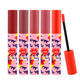 image of 韓國 3CE xMaison Kitsune小狐狸聯名 霧面絲絨唇釉 4g (五色可選) Korea 3CE Maison Kitsune Velvet Lip Tint - 5 colors 4g