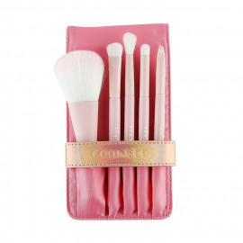 image of 韓國 Coringco 粉紅閃耀刷具五件組(附收納袋) Korea Coringco Pink Colour Makeup Brush Tool 1 Set