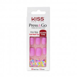 image of KISS-Press&Go 指甲貼片 30片/盒 #我的野蠻公主 KISS-Press&Go One-Step Gel Nail Tip 30pcs/Box #PNG17K