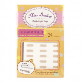 image of 台灣 Miss bowbow 撥撥小姐 3M網狀雙眼皮貼 24枚 單片入 #.局部使用 Taiwan Miss bowbow No.6 Partial 3M Beige Mesh Double Eyelid Tape 10mmx2.5mm 24pcs