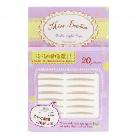 image of 台灣 Miss bowbow 撥撥小姐 3M網狀雙眼皮貼 20枚 單片入 #.4號 泡泡眼 Taiwan Miss bowbow 3M Beige Mesh Double Eyelid Tape 25mmx2.2mm 20pcs #.04 Puffy Eyes