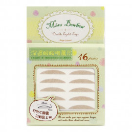 image of 台灣 Miss bowbow 撥撥小姐 3M網狀雙眼皮貼 16枚 單片入 #.2號 深邃眼眸 Taiwan Miss bowbow 3M Beige Mesh Double Eyelid Tape 25mmx4mm 16pcs #02 Deep Eyes