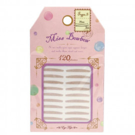 image of 台灣 Miss bowbow 撥撥小姐 3M網狀雙眼皮貼 120枚入 #.3號 內雙眼皮 Taiwan Miss bowbow 3M Beige Mesh Double Eyelid Enhancement Tape 25mm x 3mm / 120 pieces #03 Inner Eyelid