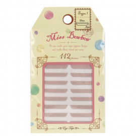 image of 台灣 Miss bowbow 撥撥小姐 3M網狀雙眼皮貼 112枚入 #.1號 開眼頭 Taiwan Miss bowbow 3M Beige Mesh Double Eyelid Enhancement Tape 25mm x 4mm / 112 pieces #01 Widen Eyes