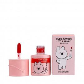 image of 韓國 the saem x 愛跳舞的兔子聯名 油漆桶唇彩 03 莎橙6.5ml Korea the saem x Over Action Little Rabbit Lip Paint 6.5ml #03 Windsor Orange