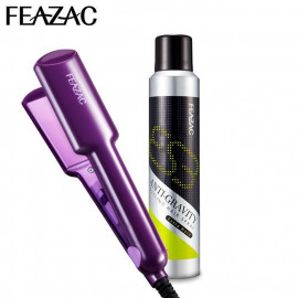 image of 【超值兩件組】FEAZAC 舒科 陶瓷加寬恆溫離子夾+抗引力急塑定型噴霧 280ml FEAZAC Ceramic Wide Plate Straightener + Anti-Gravity Styling Hair Spray 280ml
