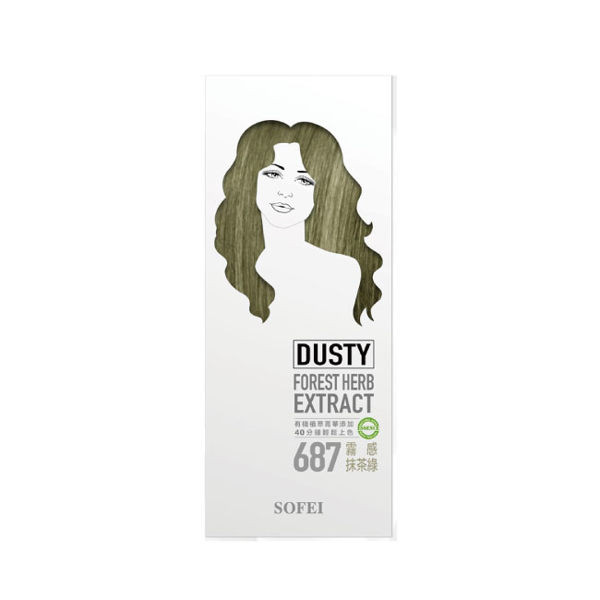 image of 型色家植萃添加護髮染髮霜#687霧感抹茶綠 Color home planting add hair care hair cream #687 Fog matcha green
