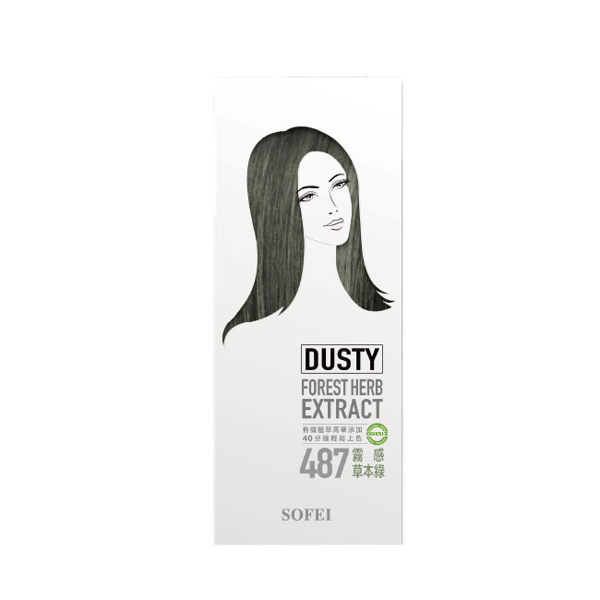 image of 型色家植萃添加護髮染髮霜#487霧感草本綠 Color color home planting add hair care hair cream #487 Fog herb green