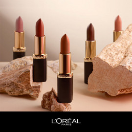 image of 巴黎萊雅純色訂製唇膏柔霧款-惹火玫瑰(7色任選) LOREAL (Paris Laiya Pure Color Customized Lipstick Soft Mist - Hot Rose (7 colors optional) LOREAL)