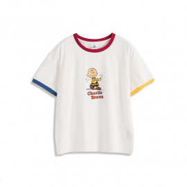 image of 查理‧布朗親子系列撞色邊印圖T恤 Charlie Brown Family Series Contrast Printed T-Shirt