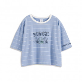 image of 查理‧布朗配色條紋人物短袖T恤 Charlie Brown Color Stripe Character Short Sleeve T-Shirt