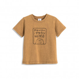 image of 查理‧布朗童裝親子系列框框日文字T恤 Charlie Brown Children's Wear Parent-Child Series Frame Text T-Shirt