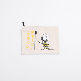 image of 查理‧布朗日文字母印花拉鍊手拿包 Charlie Brown Japanese Letter Print Zip Clutch