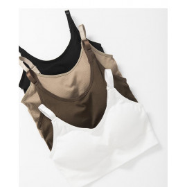 image of 簡約素色可調肩帶半截背心 四色售 Simple Plain Adjustable Shoulder Strap Half Vest Four Colors