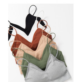 image of V型設計半截細肩背心 六色售 V-Shaped Design Half-Shoulder Vest Six Colors