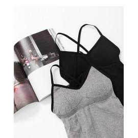 image of 純色後交叉運動背心 兩色售 Solid Color Rear Cross Sports Vest Two-Color