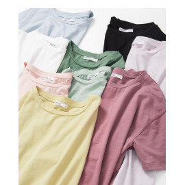image of 基本素面多色圓領棉T 九色售 Basic Plain Multi-Color Round Neck Cotton T Nine Colors