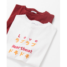 image of 英文與日文文字印花短T 兩色售 English And Japanese Text Printing Short T Two-Colors