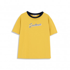 image of 英文草寫撞色圓領棉T English Cursive Contrast Color Round Neck Cotton T
