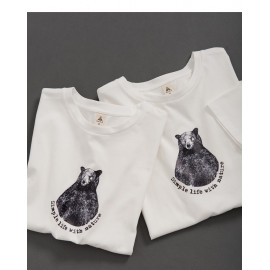 image of 親子系列 森林熊插畫圖案短袖棉T Parent-Child Series Forest Bear Illustration Pattern Short-Sleeved Cotton T