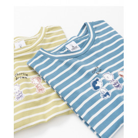 image of 查理.布朗走路條紋T恤 兩色售 Charlie. Brown Walking Striped T-Shirt Two-Color