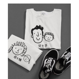 image of 女裝 親子系列趣味頭像圖棉T Women's Parent-Child Series Avatar Picture Cotton T